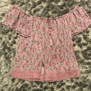 Off the Shoulder Light Purple Blouse!